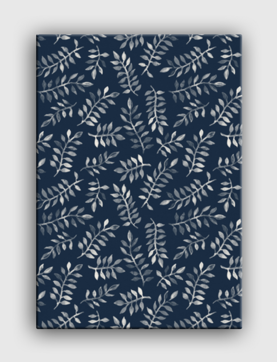 White Leaves on Navy