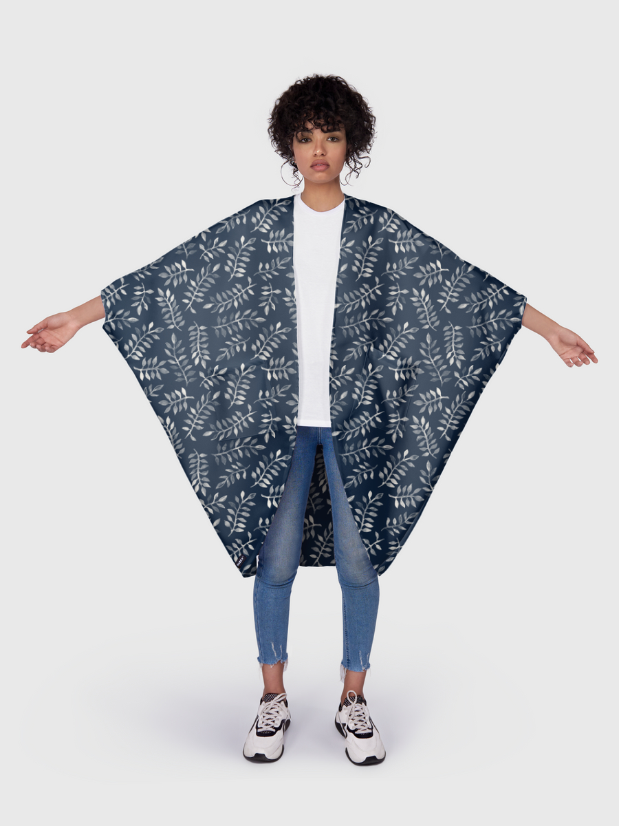 White Leaves on Navy