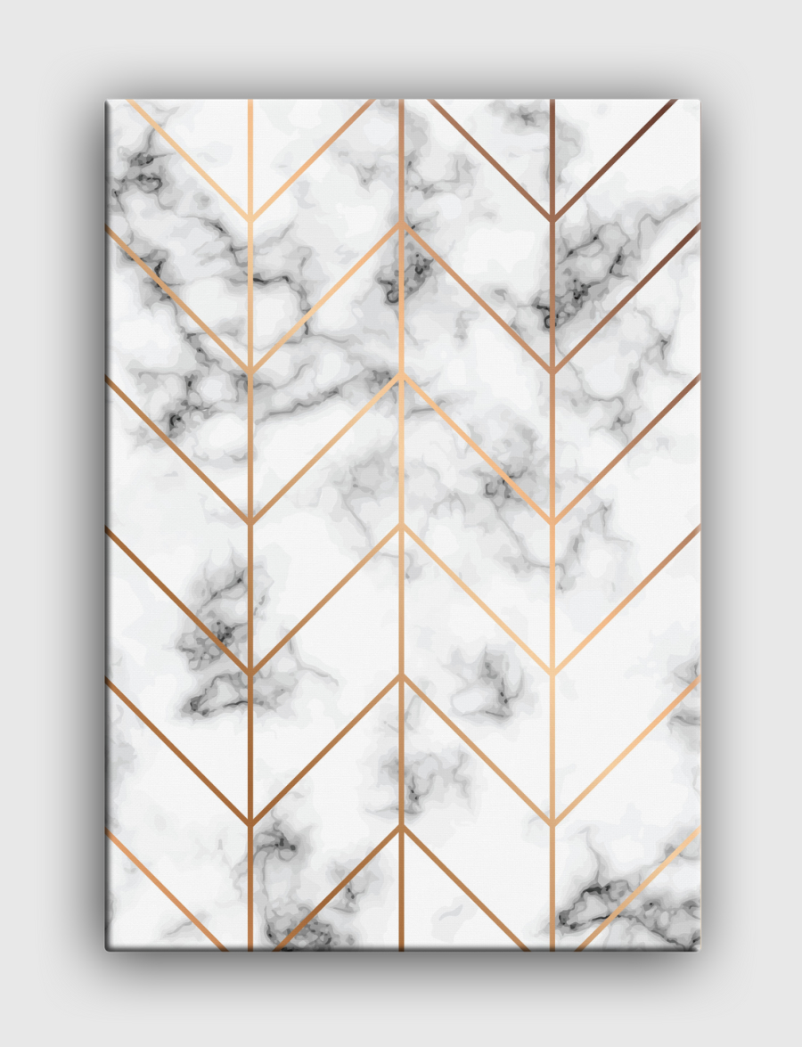 Marble and golden chevron