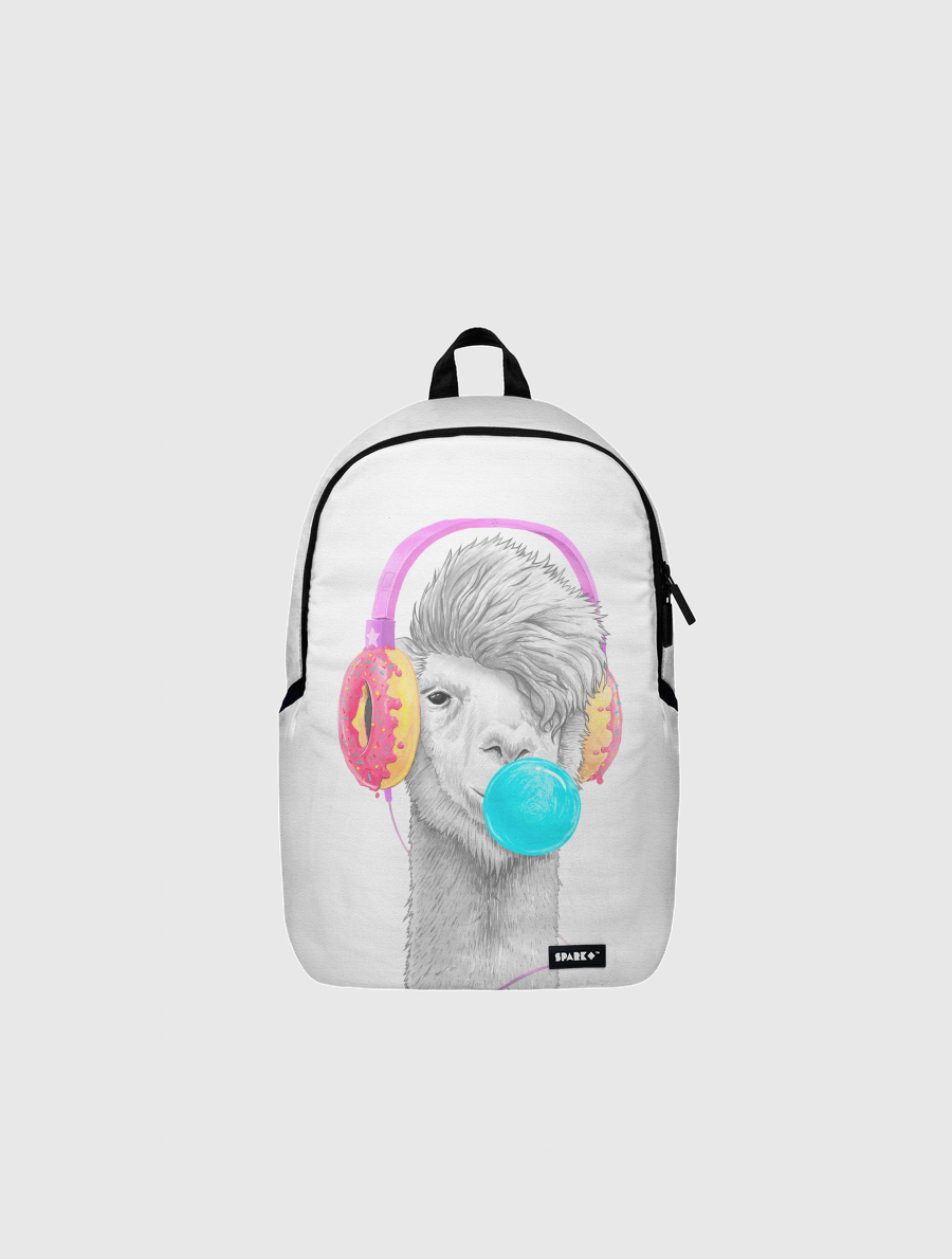 Lama in headphones