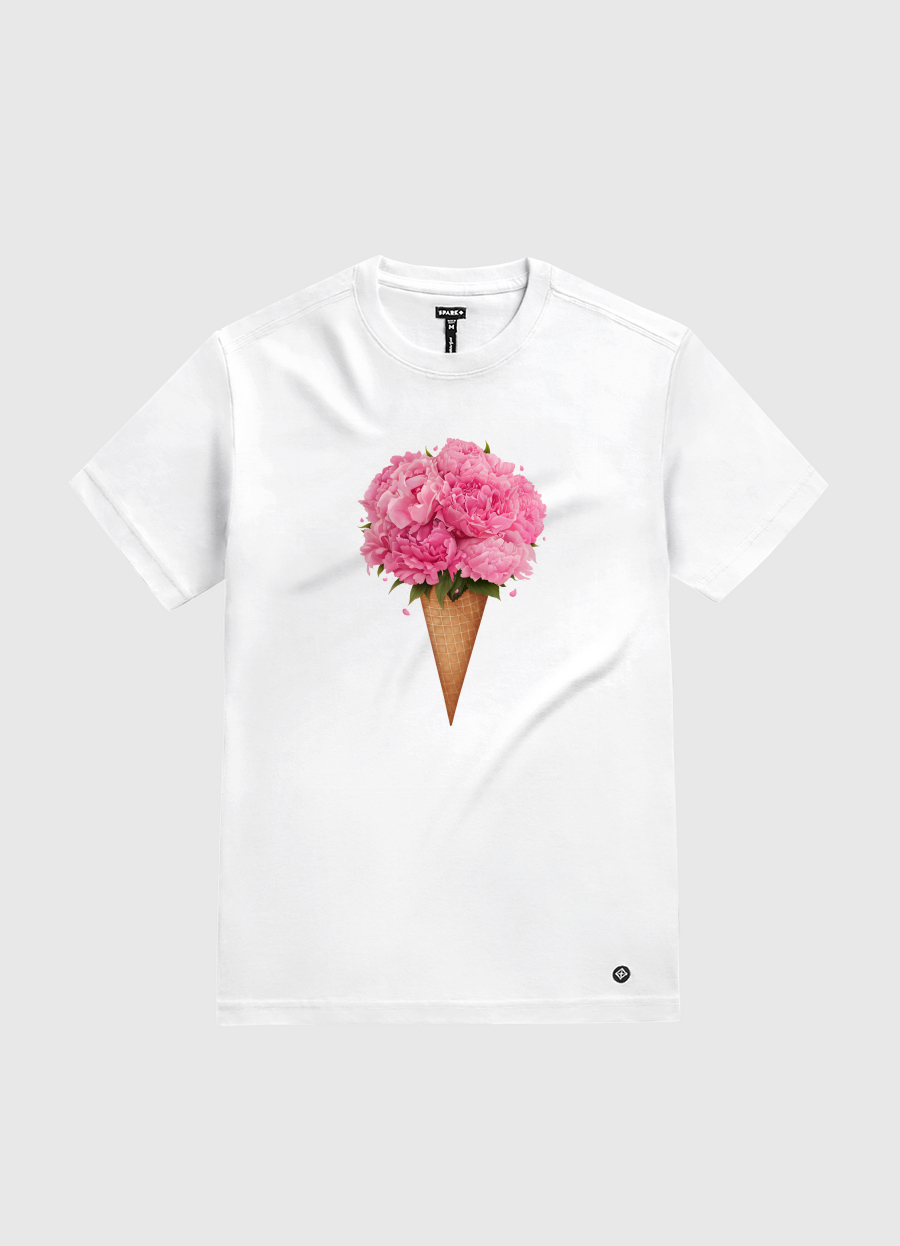 Ice cream with peonies