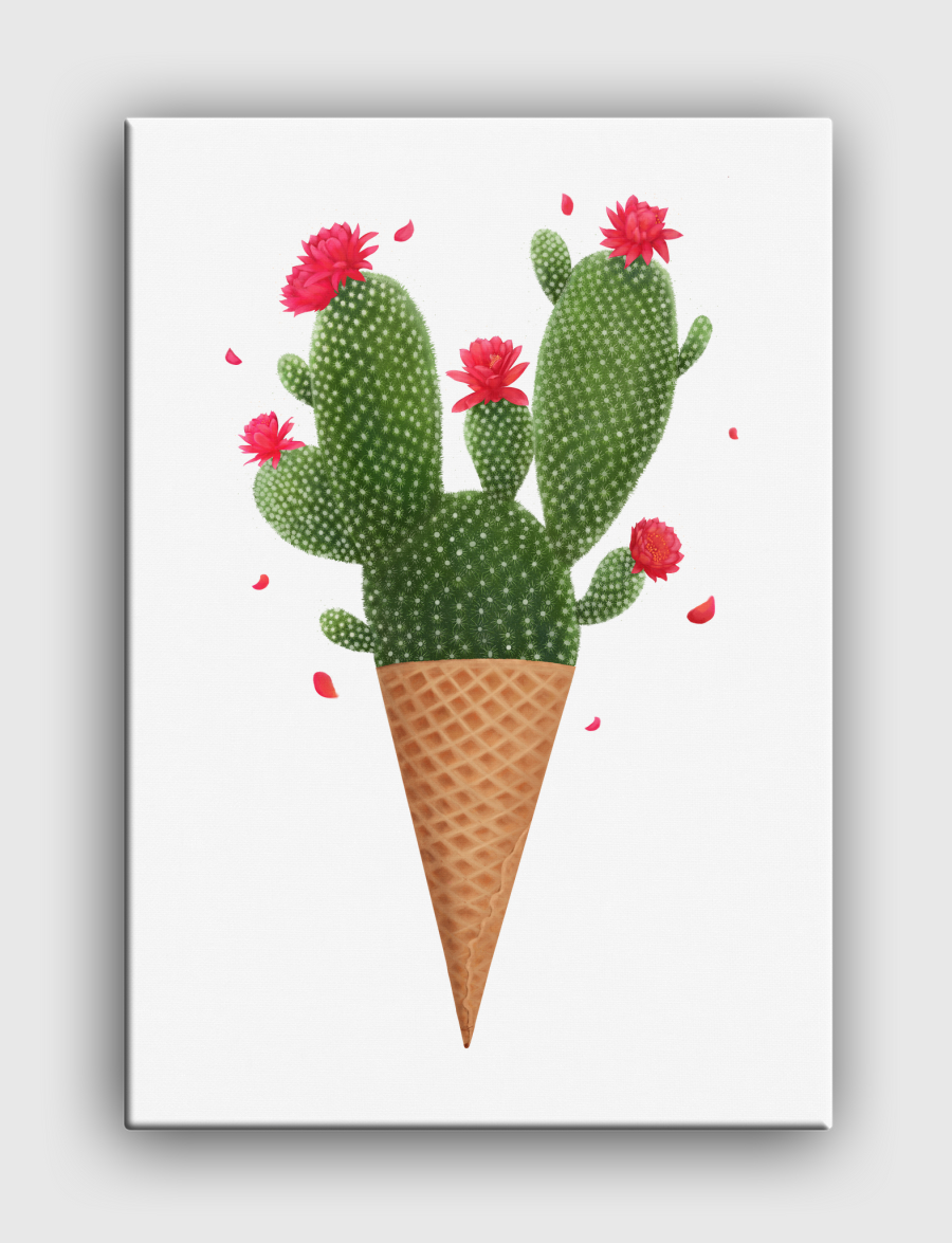 Ice cream with cactus