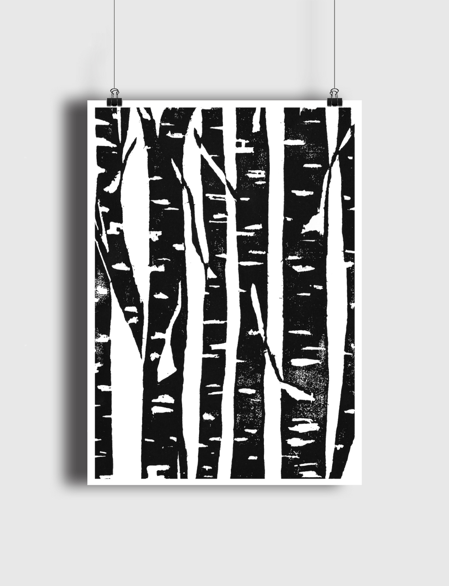Woodcut Birches