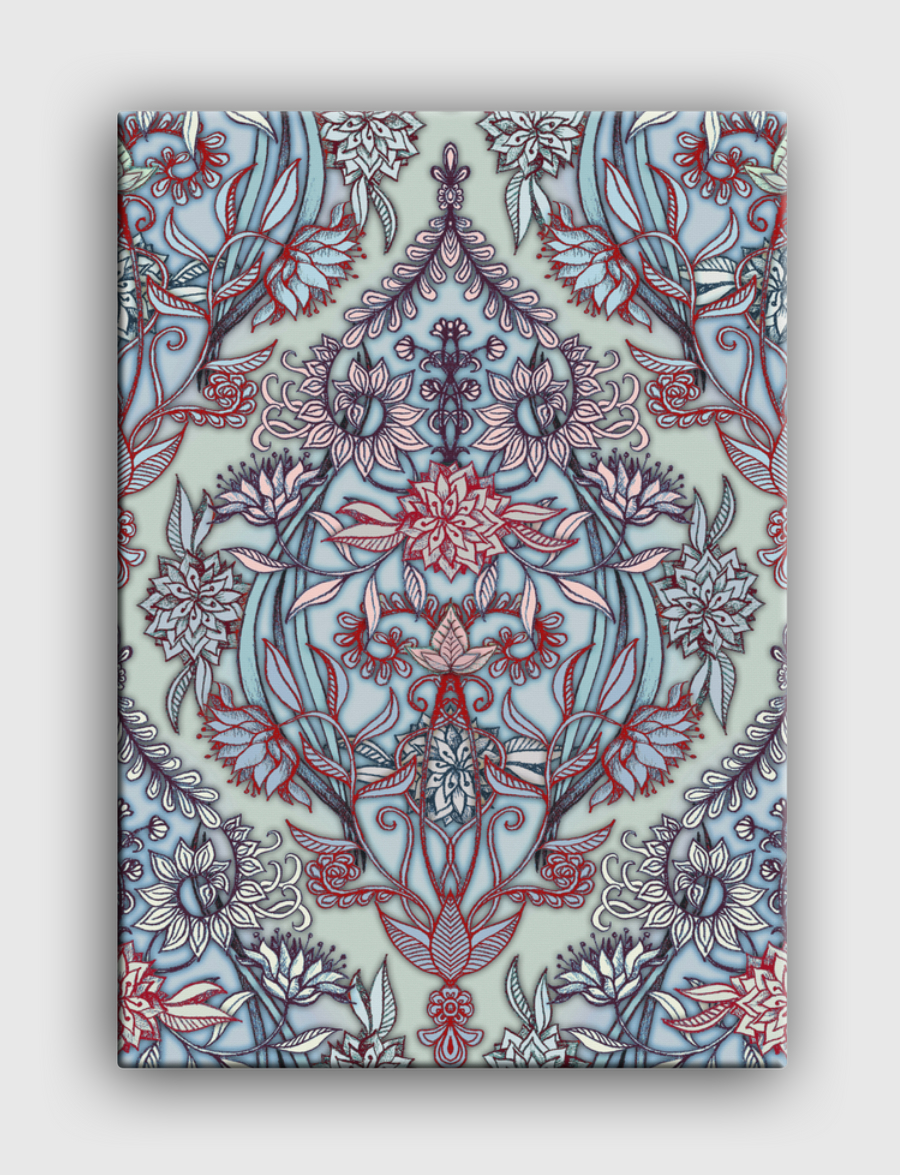 Red & Blue Nature Doodle