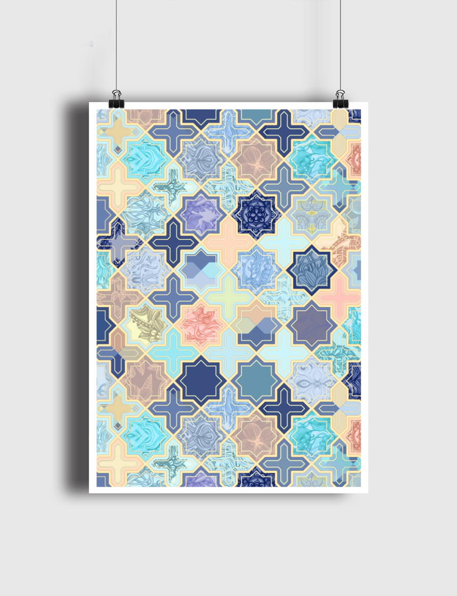 Blush & Blue Geometric
