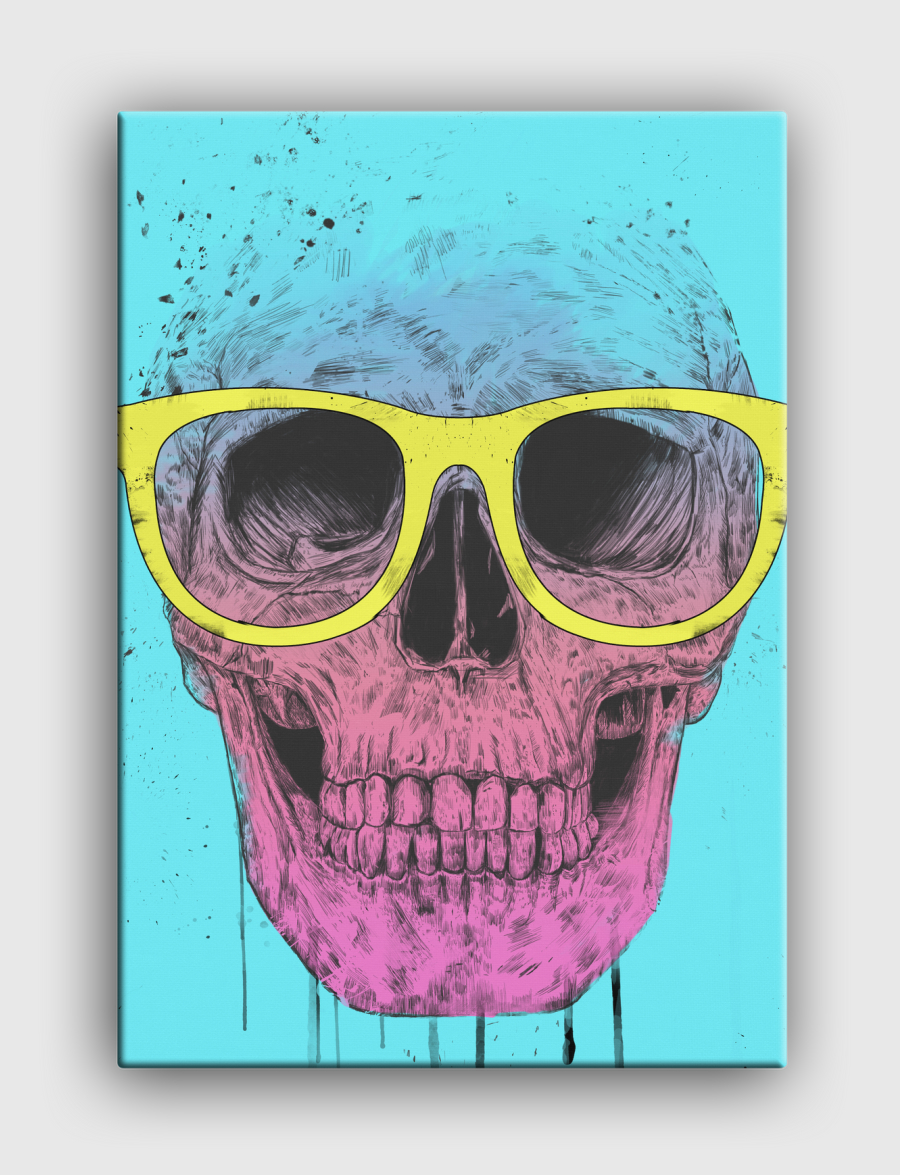 Pop art skull with glasses