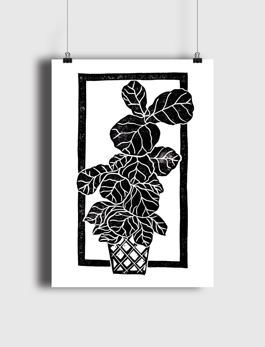 Fiddle Leaf Fig Blockprint