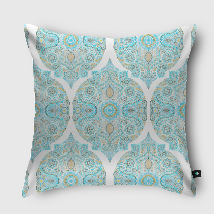 Aqua & Tan Doodle Pattern