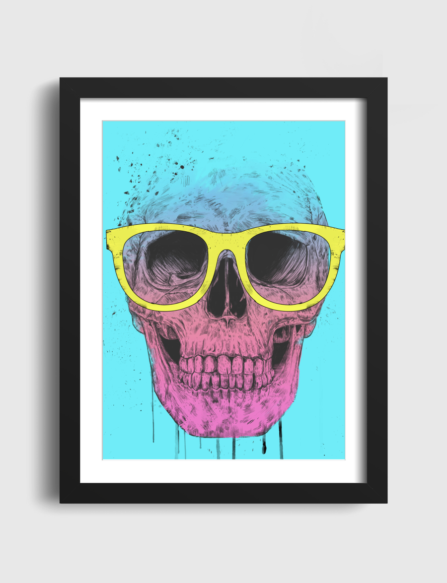 Pop art skull with glasses